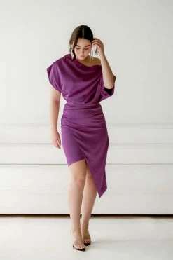 Elliatt Carson One Shoulder Sheath Dress - Orchid Clothing