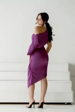 Elliatt Carson One Shoulder Sheath Dress - Orchid Clothing