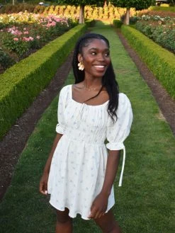 Charlie Holiday Valentine Light Blue Butterfly Mini Dress