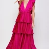 Confête Clara Ruffle Tier Maxi Dress - Pink Clothing