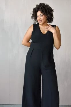 Confête Aldridge Classic Black Wide Legged Jumpsuit Clothing