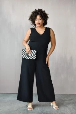 Confête Aldridge Classic Black Wide Legged Jumpsuit Clothing