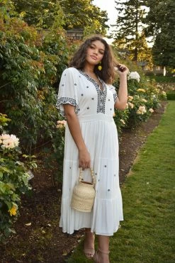 Confête Cleo White Boho Maxi Dress Clothing