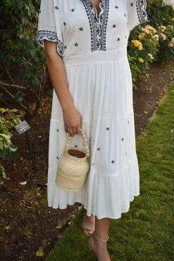 Confête Cleo White Boho Maxi Dress Clothing