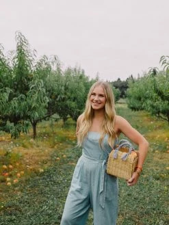 Confête Newport Striped Fabric Handle Straw Bag