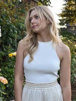 Endless Rose Clothing Cream Knit Racerback Tank