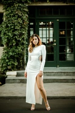 Blithe Gigi White Maxi With Rhinestone Trim