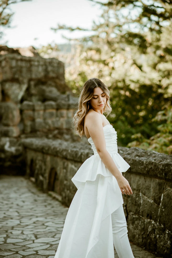 Jay Godfrey SOLD OUT - Sky Strapless Side-Draped Taffeta Jumpsuit 4 Jay Godfrey SOLD OUT - Sky Strapless Side-Draped Taffeta Jumpsuit