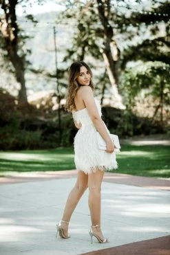 Jay Godfrey SOLD OUT - Remi Strapless Metallic Feather Mini Dress