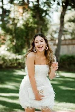 Jay Godfrey SOLD OUT - Remi Strapless Metallic Feather Mini Dress