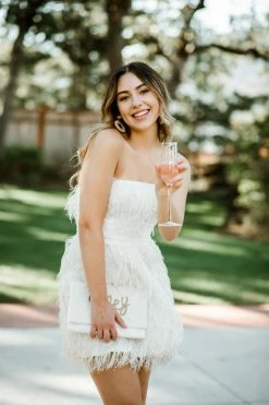 Jay Godfrey SOLD OUT - Remi Strapless Metallic Feather Mini Dress