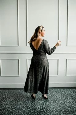 Confête Sofia Metallic Knit Maxi Dress