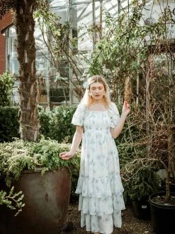 Free The Roses English Rose Puff Sleeve Floral Maxi