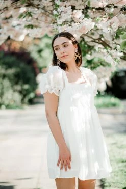 Confête Clothing Juliet White Babydoll Mini Dress