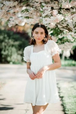 ConfĂȘte Clothing Juliet White Babydoll Mini Dress