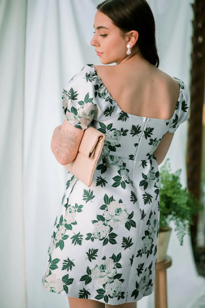 En Saison Iris Jacquard Babydoll Mini Dress 4 En Saison Iris Jacquard Babydoll Mini Dress