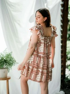 Confête Carmen Botanical Square Neck Mini Dress