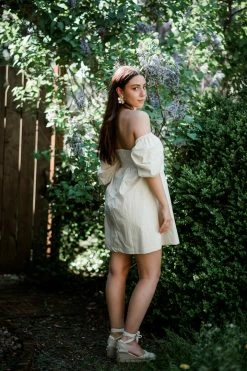 En Saison Clothing Caroline Oatmeal Poplin Babydoll Dress