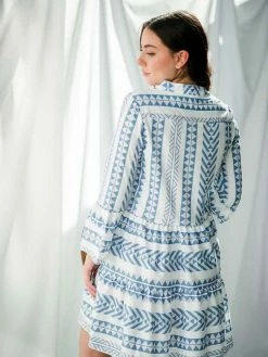 Confête Coral Cay Geo Print Mini Dress - Blue Clothing