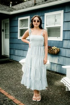 Confête Sullivan Blue And White Striped Maxi Clothing