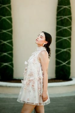 Elliatt Tabitha 3D Floral High Neck Swing Dress