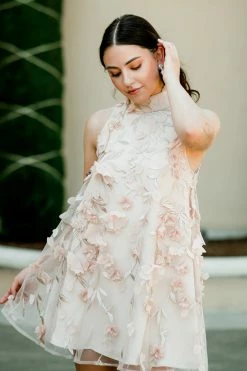 Elliatt Tabitha 3D Floral High Neck Swing Dress