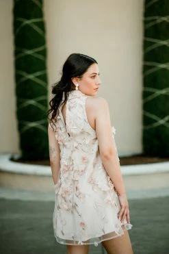 Elliatt Tabitha 3D Floral High Neck Swing Dress