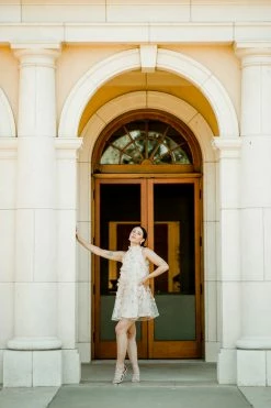 Elliatt Tabitha 3D Floral High Neck Swing Dress