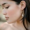 Confête The Bridal Suite Pearl Baguette Hoops
