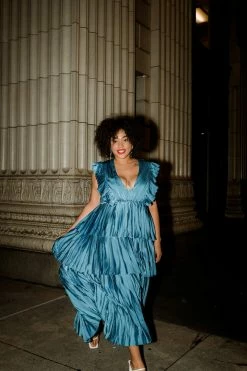 Confête Clothing Clara Ruffle Tier Maxi Dress - Deep Teal 9 Confête Clothing Clara Ruffle Tier Maxi Dress - Deep Teal