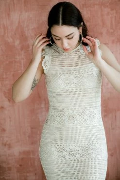 Lucy Paris Hannah Ivory Crochet Dress Clothing