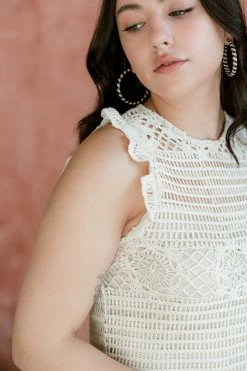 Lucy Paris Hannah Ivory Crochet Dress Clothing