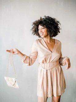 Treasure Jewels Coco White Beaded Palm Tree Clutch The Bridal Suite