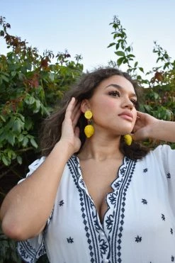 Confête Limón Straw Drop Earrings Accessories