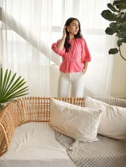 4SI3NNA Adison Pink Cutout Top