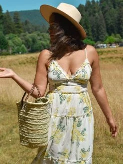 Confête SOLD OUT - Calistoga Yellow And White Floral Midi Dress Clothing