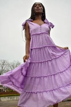 English Factory Clothing Mayfield Lilac Midi Dress 8 English Factory Clothing Mayfield Lilac Midi Dress