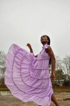 English Factory Clothing Mayfield Lilac Midi Dress