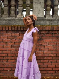 English Factory Clothing Mayfield Lilac Midi Dress