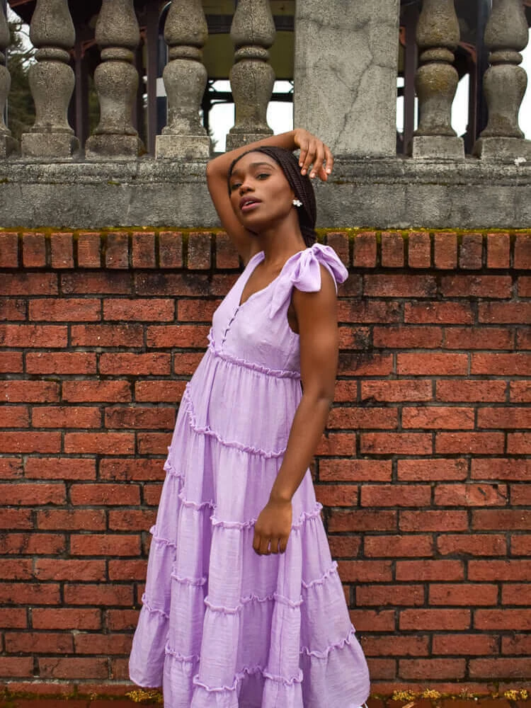 English Factory Clothing Mayfield Lilac Midi Dress 4 English Factory Clothing Mayfield Lilac Midi Dress