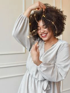 Confête Clothing Juliette Champagne Metallic Wrap Mini Dress