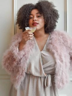 Elliatt Avery Blush Feather Jacket Clothing