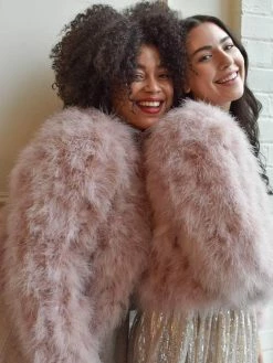 Elliatt Avery Blush Feather Jacket Clothing