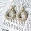 Confête Susana Beaded Circle Drop Earrings - Silver The Bridal Suite