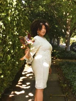 Confête Clothing Elizabeth White Long Sleeve Lace Dress