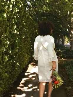 Confête Clothing Elizabeth White Long Sleeve Lace Dress