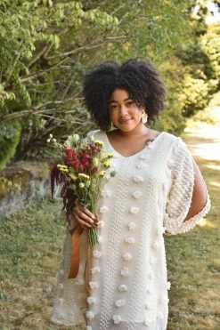 Oddi SOLD OUT - Lucy Ivory Pom Pom Dress