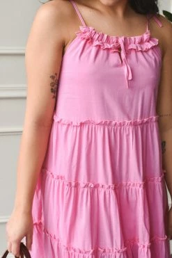 Charlie Holiday Clothing Senorita Pink Maxi Dress