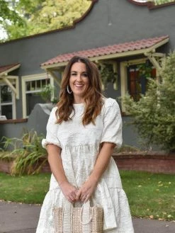 En Saison Clothing SOLD OUT - Charlotte Ivory Jacquard Tiered Mini Dress