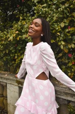 Linny Co Olivia Acetate Floral Stud Earrings - Pink